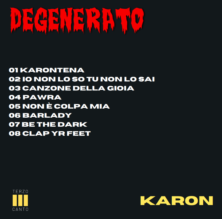 Track list album karon degenrato
